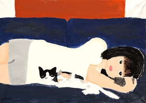 「猫と私」珠村 彩花